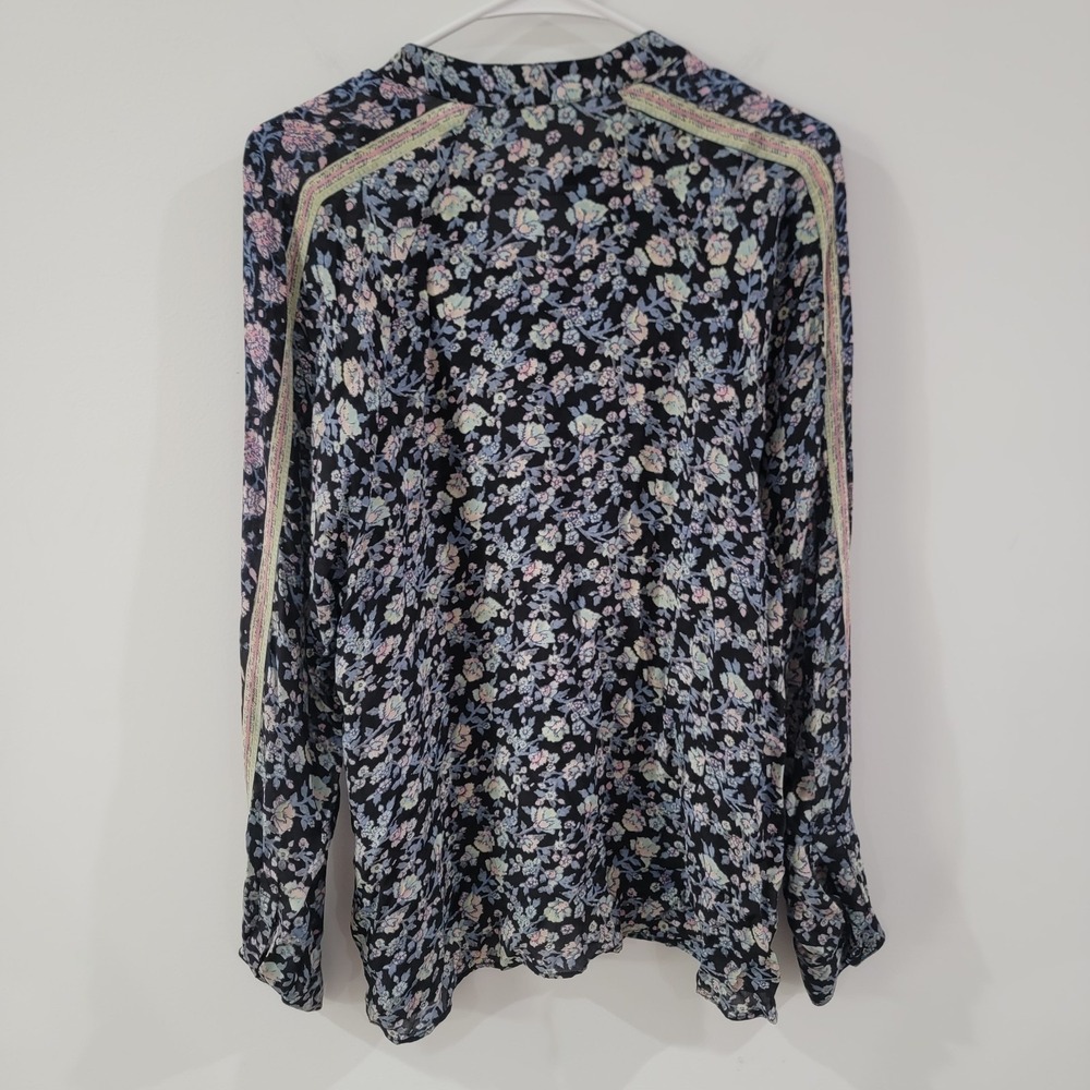 Free People Floral Top Size Small Dainty Dark Romance Feminine Boho Cottage - Picture 3 of 6